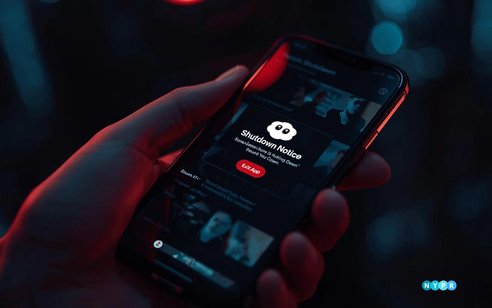 Sora AI video app interface shutting down on a mobile screen
