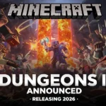 Gameplay scene showing heroes battling mobs in a vibrant dungeon world