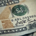 U.S. dollar bill design with presidential signature