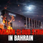 Damaged section of a data center facility in Bahrain after reported strike