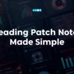 Game update patch notes showing gameplay changes, bug fixes, and balance adjustments
