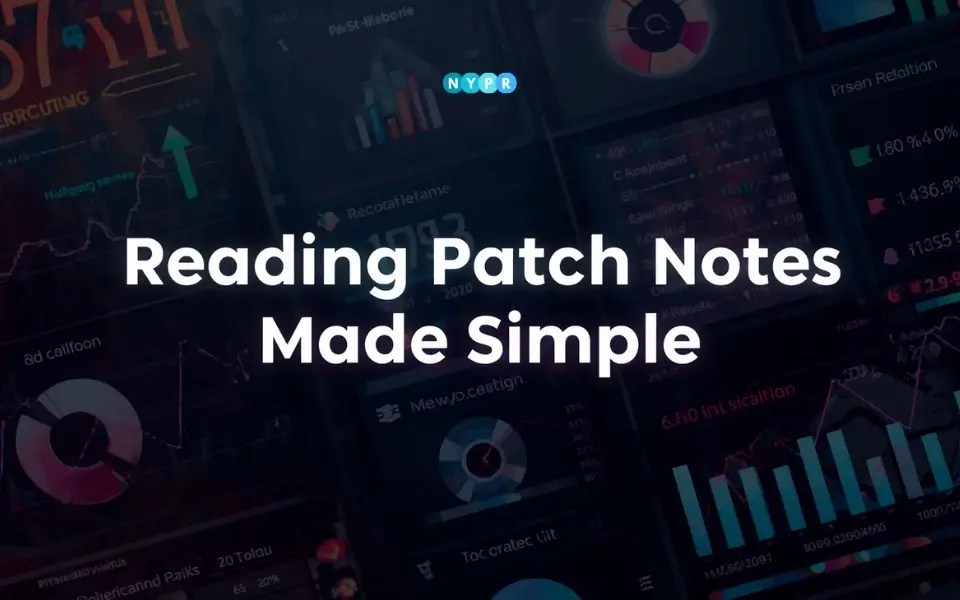Game update patch notes showing gameplay changes, bug fixes, and balance adjustments