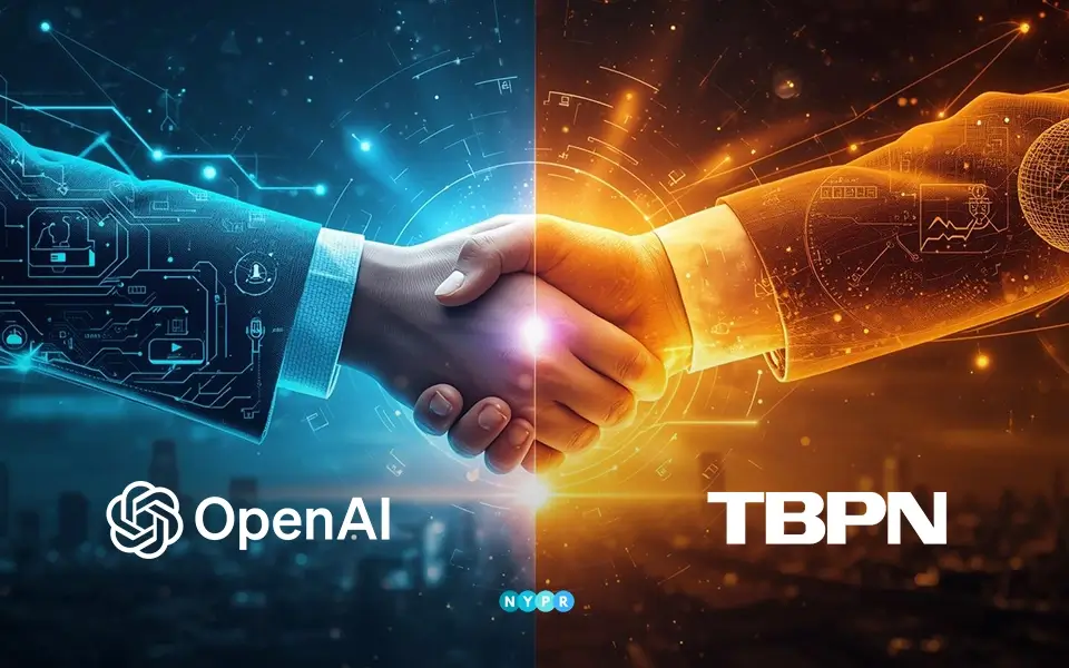 OpenAI and TBPN collaboration announcement visual