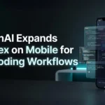 Developer managing AI coding workflows through the ChatGPT mobile app on a smartphone.