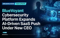 BlueVoyant cybersecurity platform showcasing AI-driven SaaS security operations, cloud threat monitoring, and enterprise cybersecurity automation under new CEO leadership.
