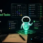 ChatGPT scheduled tasks dashboard featuring reminders, recurring notifications, and AI workflow tools.