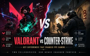 Infographic showing Valorant vs Counter-Strike: Key Differences That Changed FPS Gaming
