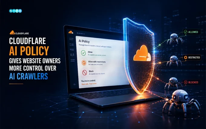 Cloudflare AI policy dashboard showing new controls for managing AI crawlers, search bots, and AI training access.