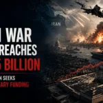 Pentagon headquarters and the US Capitol as the Iran war cost reaches $37.5 billion.