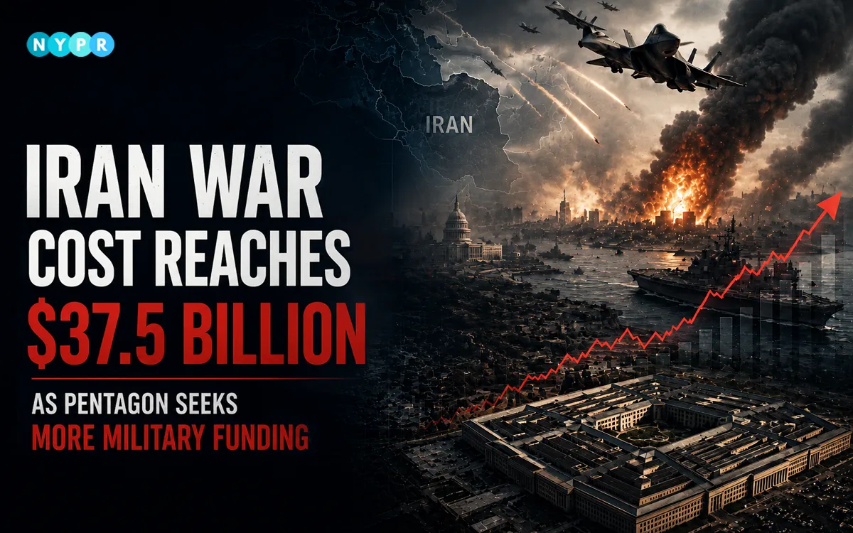 Pentagon headquarters and the US Capitol as the Iran war cost reaches $37.5 billion.
