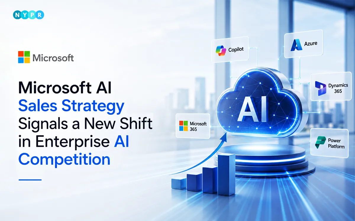 Microsoft AI sales strategy presentation showing Microsoft's AI platform compared with OpenAI and Anthropic for enterprise customers