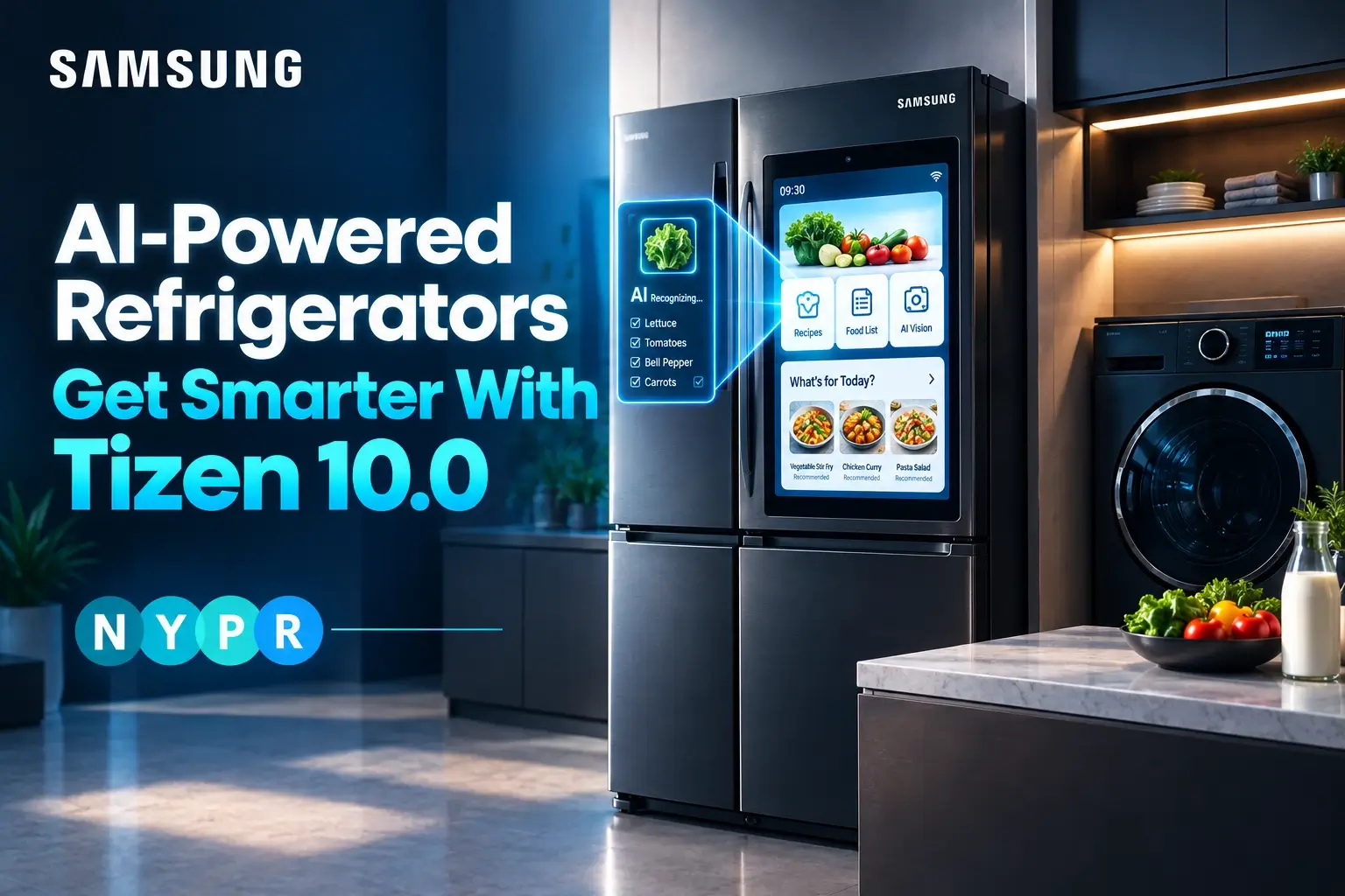 Samsung AI-Powered Refrigerators gain smarter food recognition and AI Vision features through the Tizen 10.0 software update.