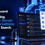 Discord Server Web Page displaying summaries of public discussions and searchable messages from a discoverable server.