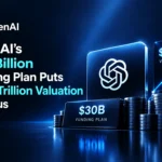 OpenAI logo illustrating the proposed $30 billion funding round at a reported $1.25 trillion valuation ahead of a potential IPO